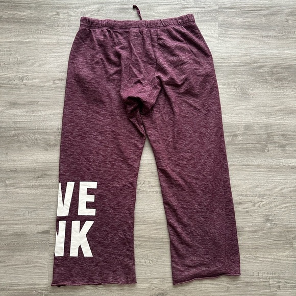 PINK Victoria's Secret Purple Sweatpants Relaxed Y2k Fit Sz L run big - Picture 2 of 4